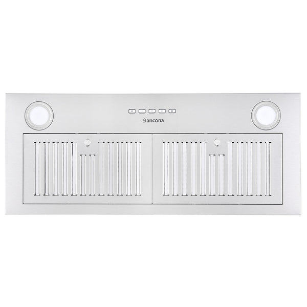 Ancona Hotte de cuisine encastrable 600 pi3/min Inserta IV en acier inoxydable de 28 po