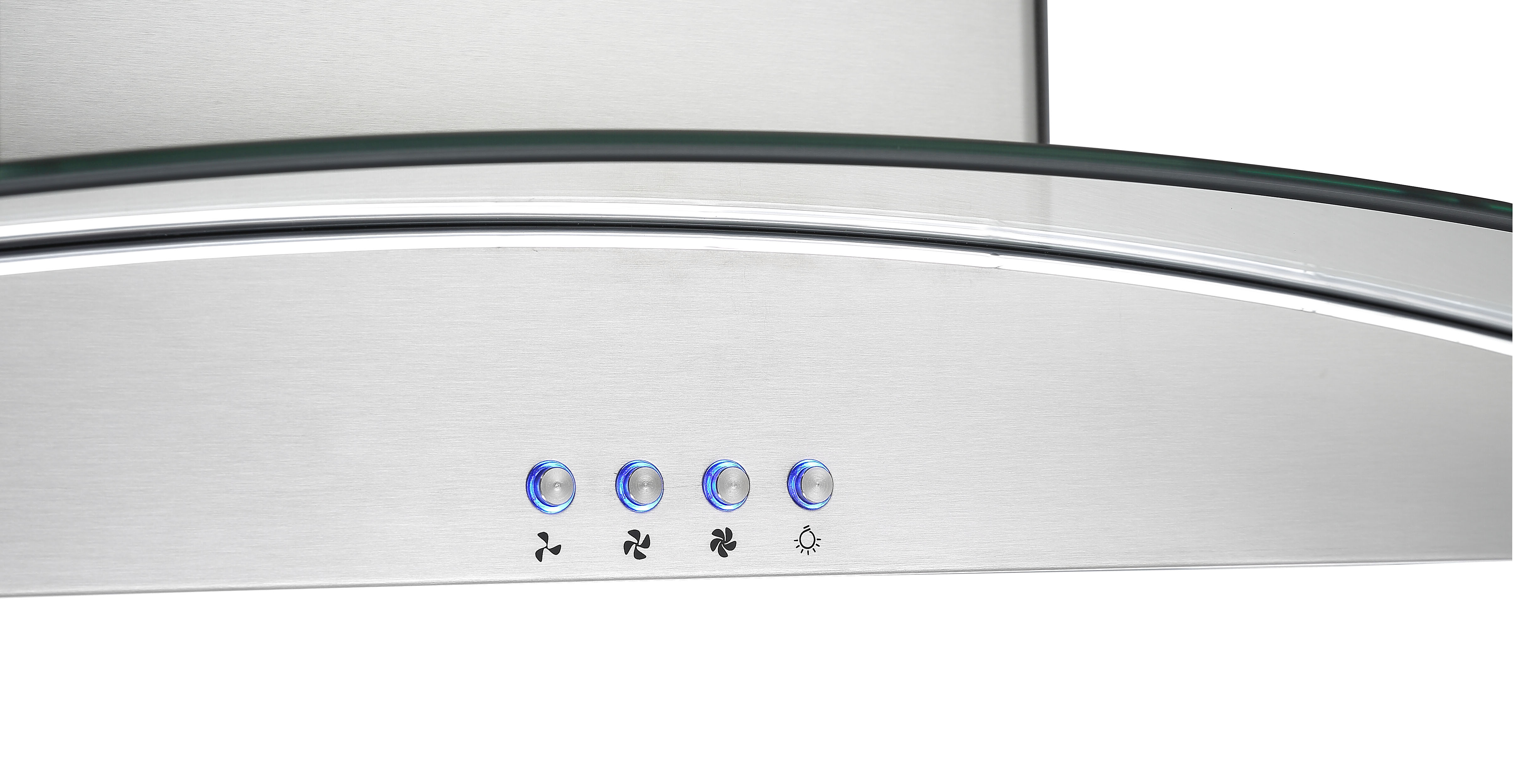 Hotte îlot en verre et acier inoxydable Ancona IGCC636 36