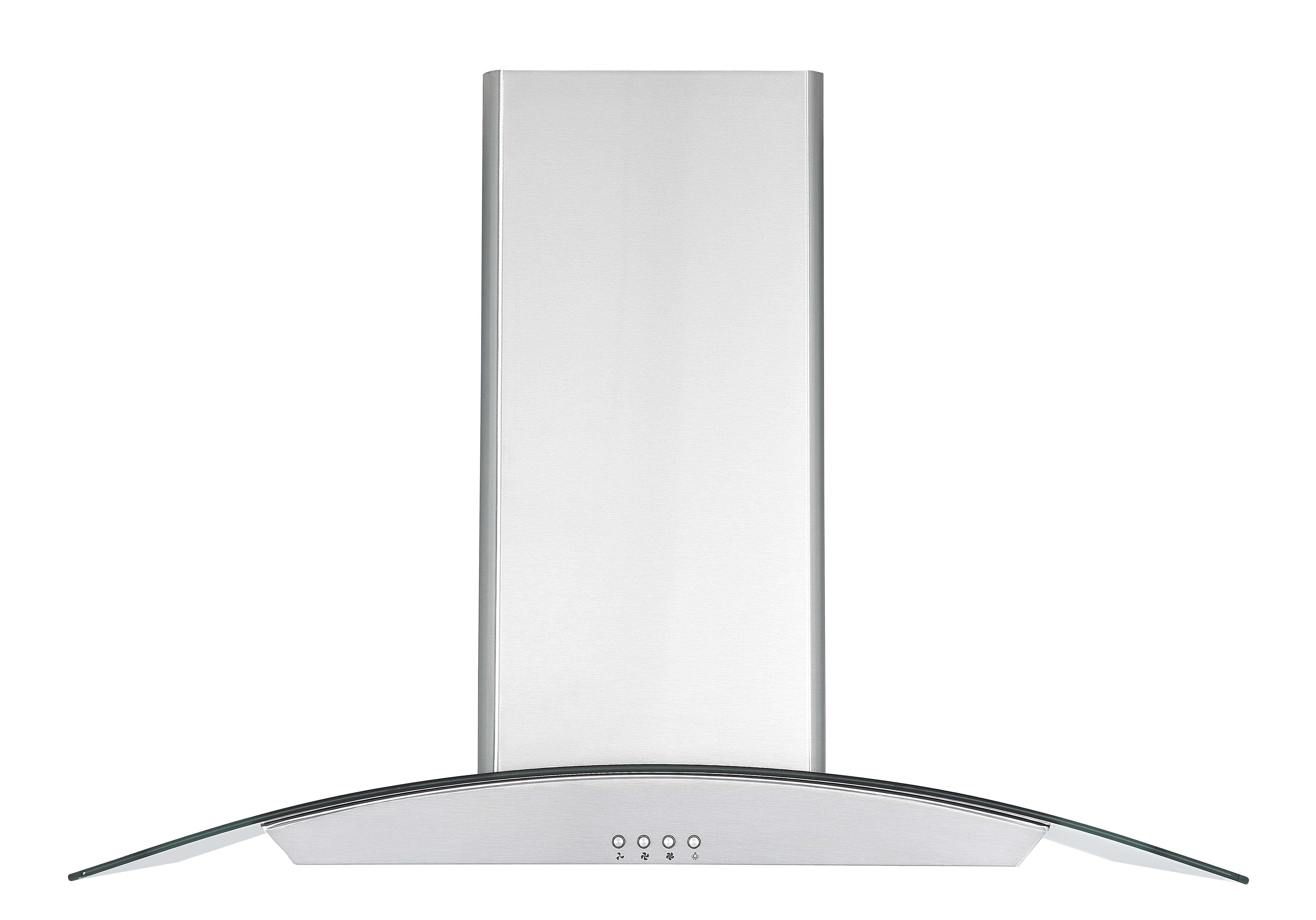 Hotte îlot en verre et acier inoxydable Ancona IGCC636 36