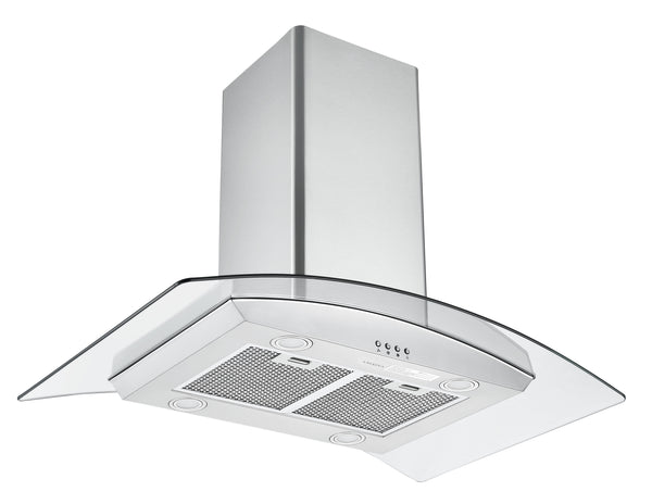 Hotte îlot en verre et acier inoxydable Ancona IGCC636 36"