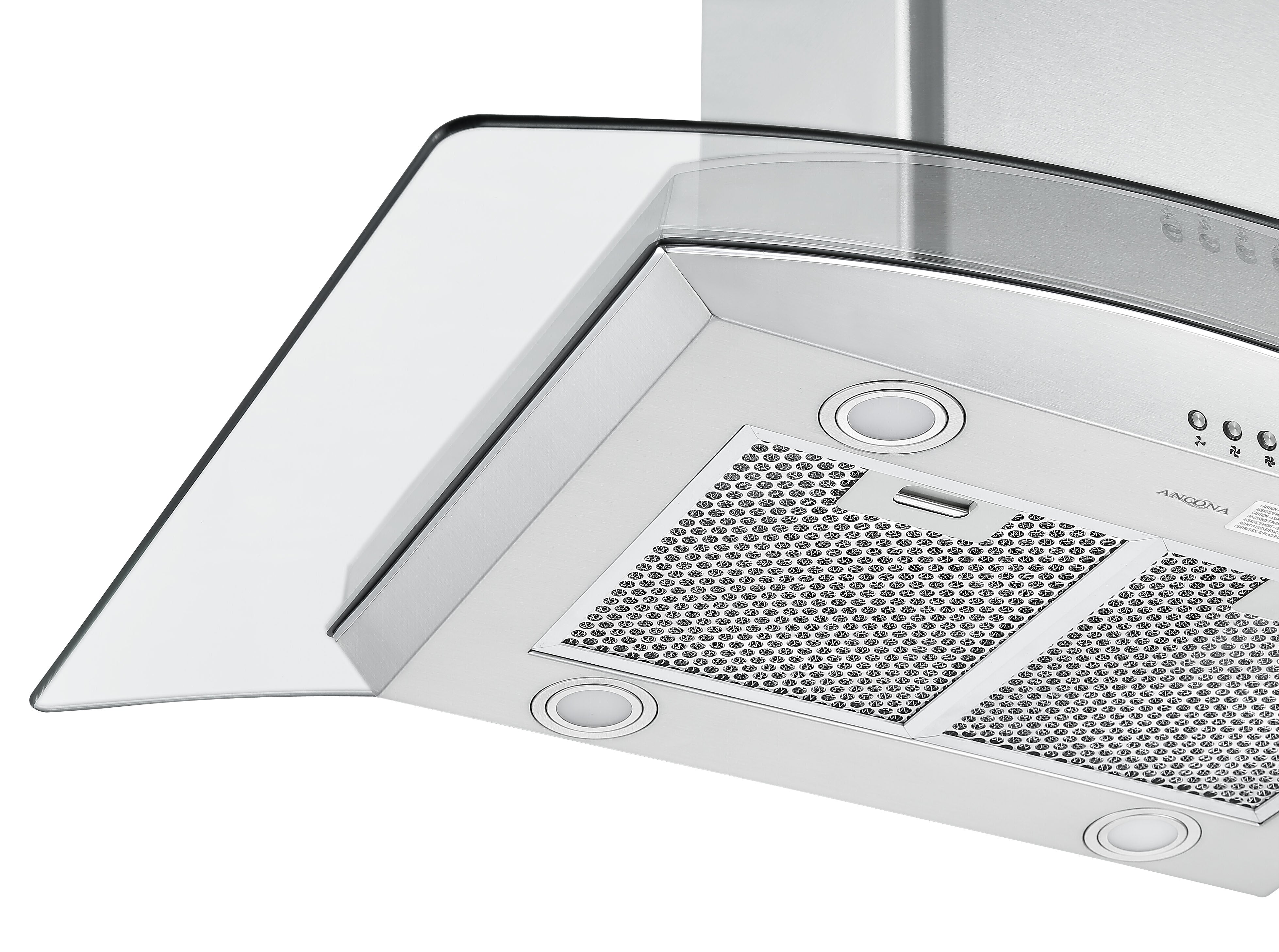 Hotte îlot en verre et acier inoxydable Ancona IGCC636 36