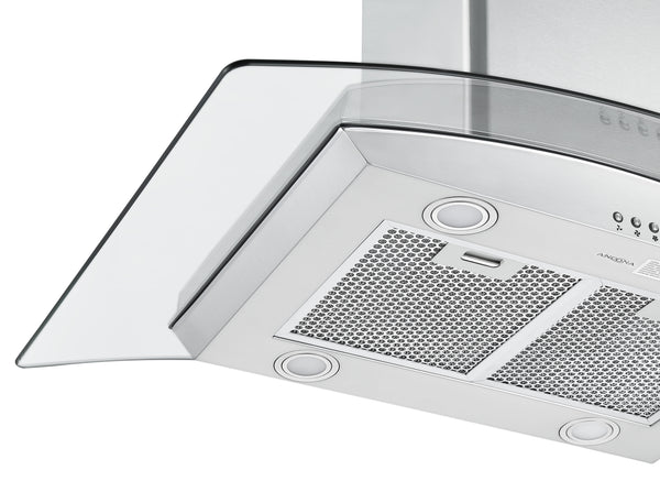 Hotte îlot en verre et acier inoxydable Ancona IGCC636 36"