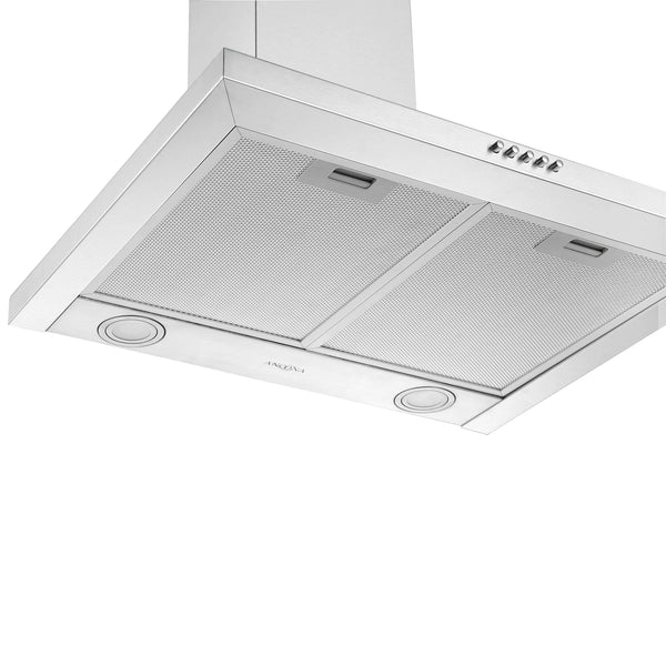 Hotte de cuisine murale convertible 24 pouces 440 cfm en acier inoxydable