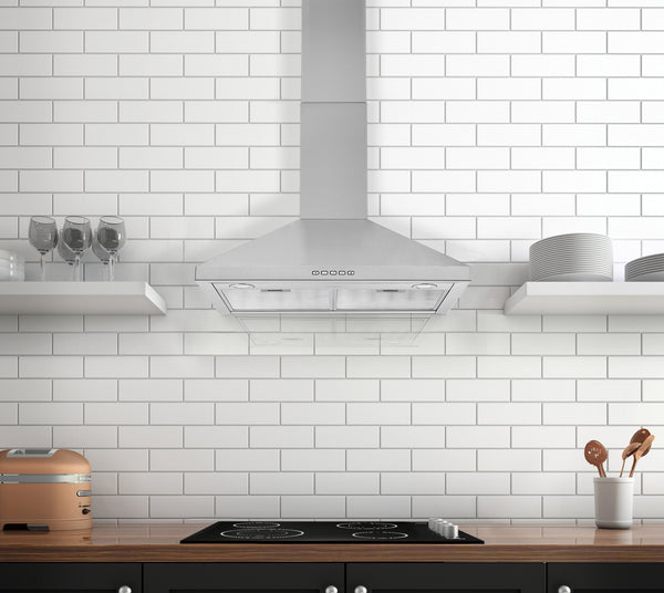 30 in. Convertible Wall-Mounted Pyramid Range Hood in Stainless Steel