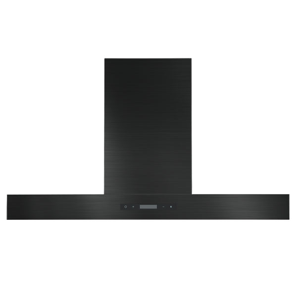 Hotte de cuisine d’Ancona rectangulaire convertible à fixation murale en acier inoxydable noir (36 po)
