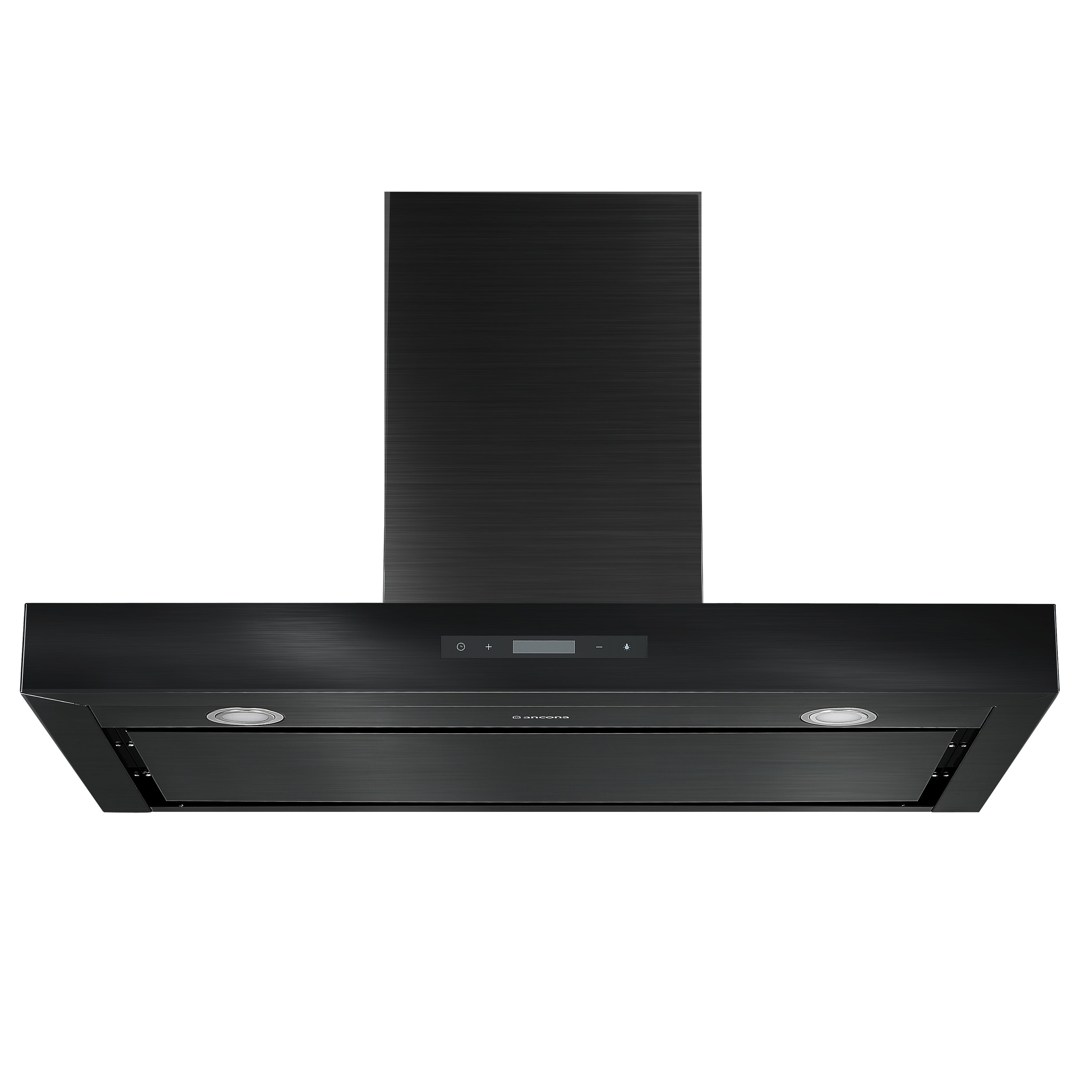Hotte de cuisine d’Ancona rectangulaire convertible à fixation murale en acier inoxydable noir (36 po)