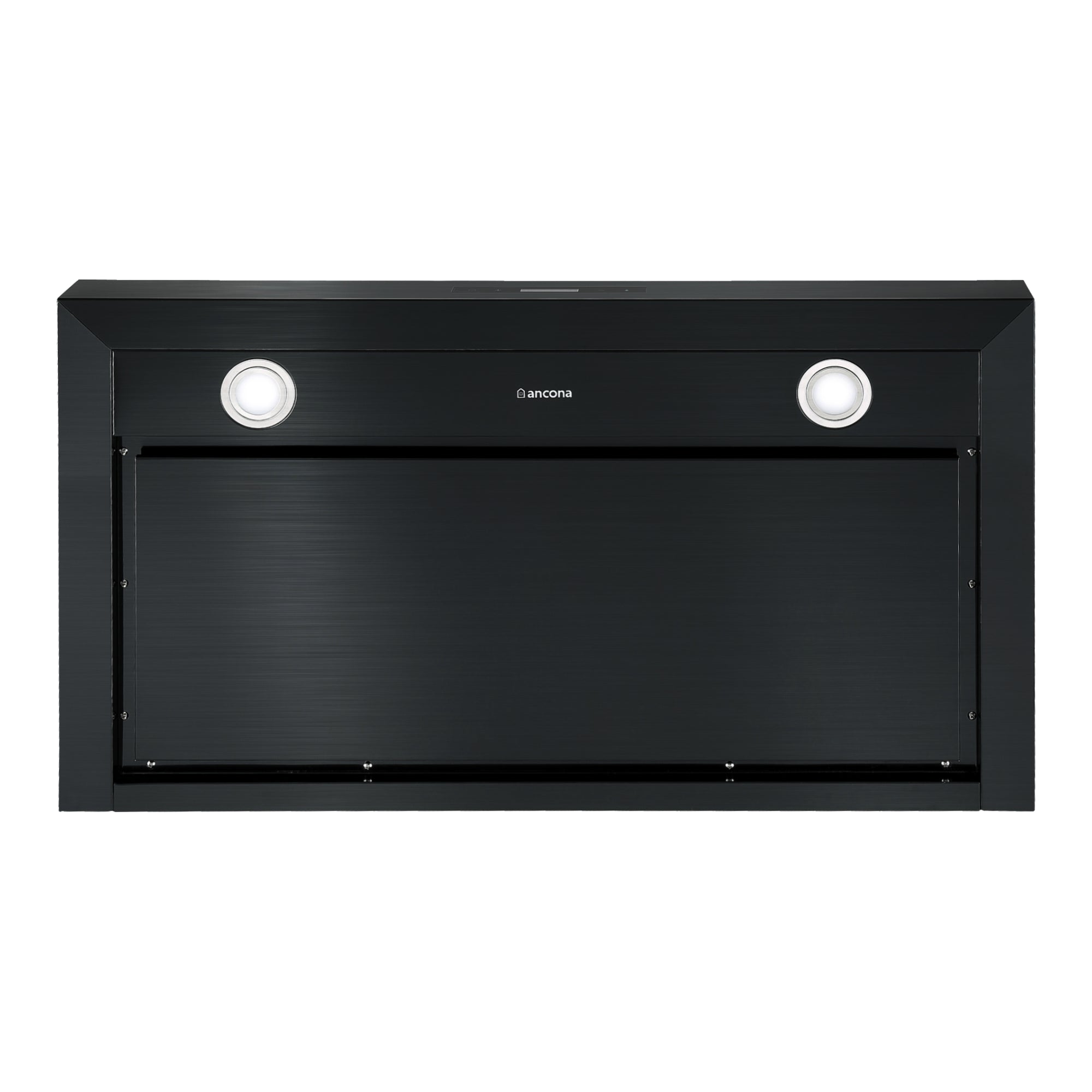 Hotte de cuisine d’Ancona rectangulaire convertible à fixation murale en acier inoxydable noir (36 po)