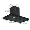 Hotte de cuisine d’Ancona rectangulaire convertible à fixation murale en acier inoxydable noir (36 po)