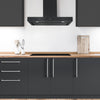 Hotte de cuisine d’Ancona rectangulaire convertible à fixation murale en acier inoxydable noir (36 po)