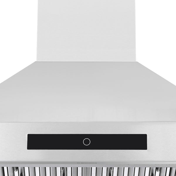 36" 600 CFM Ducted Wall Mount Pyramid Range Hood in Stainless Steel 