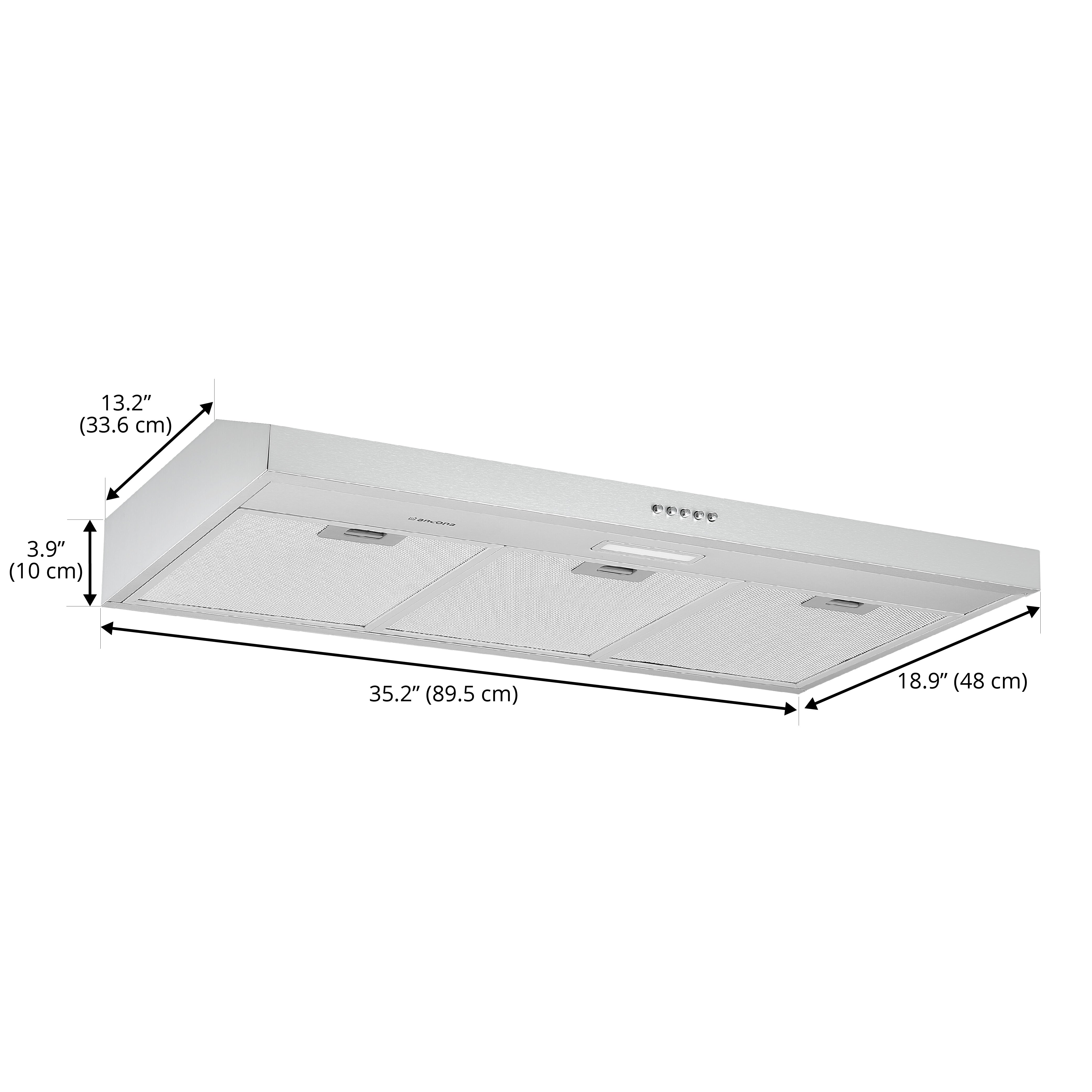 Ancona hotte de cuisine convertible de 36