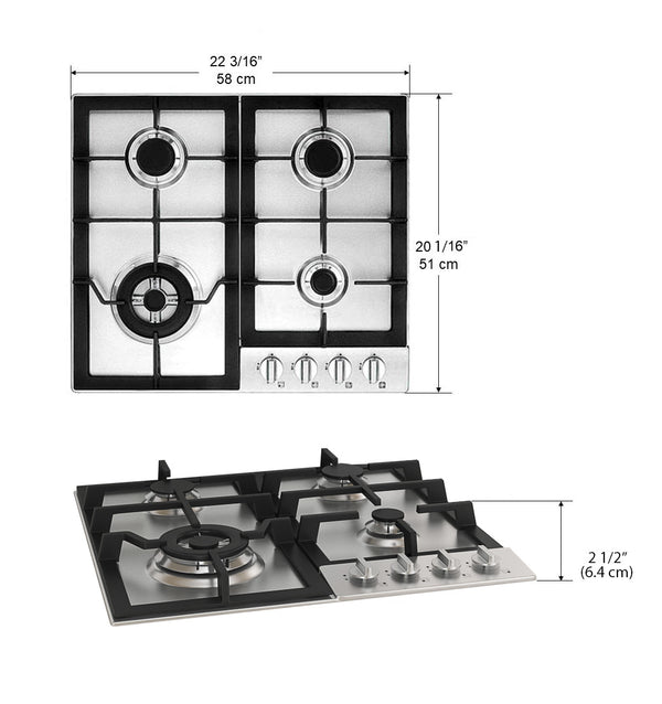 Table de cuisson au gaz naturel 24 po