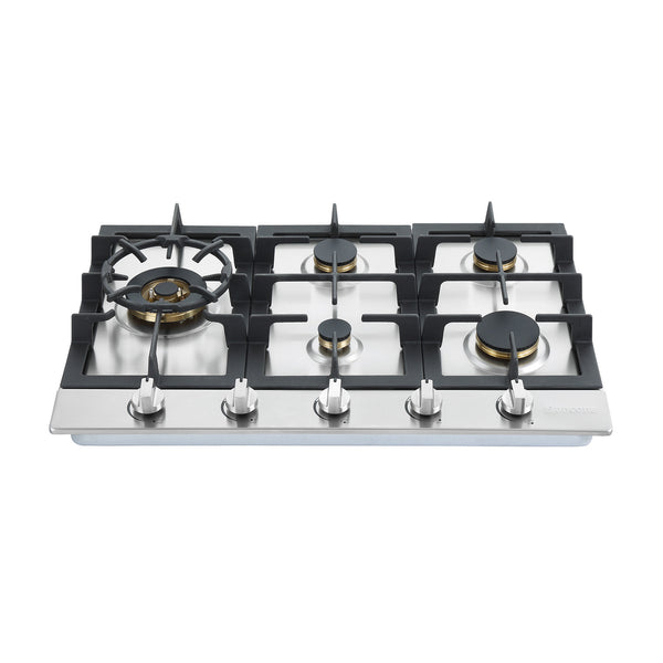 Ancona table de cuisson à gaz encastrée de 30" en acier inoxydable avec 5 brûleurs en laiton et supports de casseroles et wok en fonte