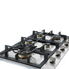 Ancona table de cuisson à gaz encastrée de 30" en acier inoxydable avec 5 brûleurs en laiton et supports de casseroles et wok en fonte