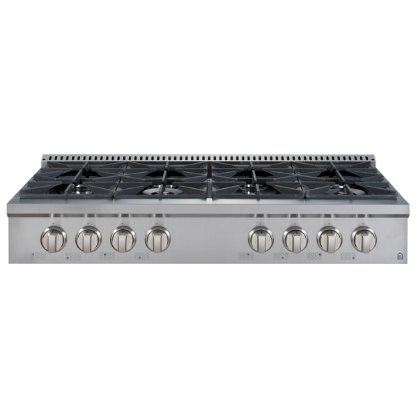 Ancona table de cuisson au gaz de 48 po de style commercial en acier inoxydable