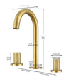 Ancona Industria Series Widespread Bathroom Faucet in Brushed Gold