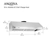 Ancona Chef Under Cabinet II 30” Range Hood