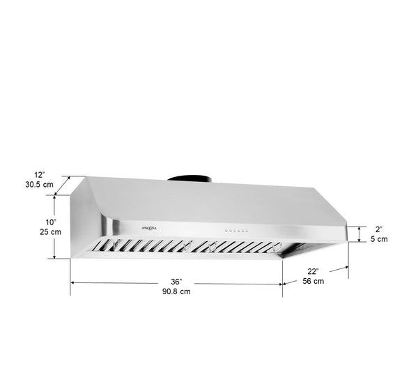 Ancona Chef Under Cabinet II 36” Range Hood