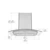 Ancona hotte de cuisine murale convertible à auvent en verre de 30" en acier inoxydable