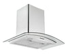Ancona hotte de cuisine murale convertible à auvent en verre de 30" en acier inoxydable