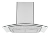 Ancona hotte de cuisine murale convertible à auvent en verre de 30" en acier inoxydable