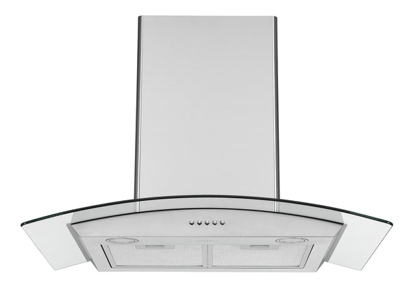 Ancona hotte de cuisine murale convertible à auvent en verre de 30" en acier inoxydable