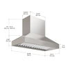 Pro Series Pyramid 36 in. Hidden controls Range Hood