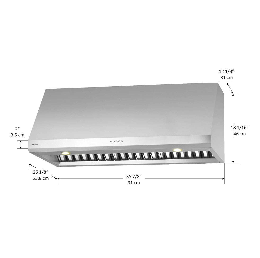 Pro UC LED 36 in. Under-Cabinet Range Hood in Stainless Steel