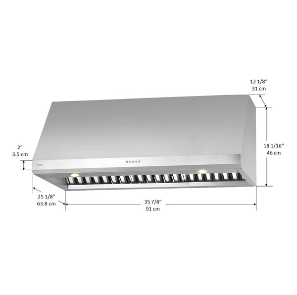 Pro UC LED 36 in. Under-Cabinet Range Hood in Stainless Steel