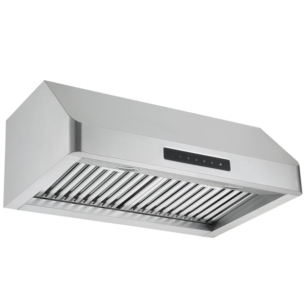 Hotte de cuisine en acier inoxydable à installation sous l’armoire Pro Série Turbo d’Ancona de 76,2 cm (30 po) avec veilleuse