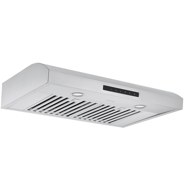 Ancona Slim - Hotte de cuisine à installation sous l’armoire de 30 po 350 pi3/min en acier inoxydable avec veilleuse automatique