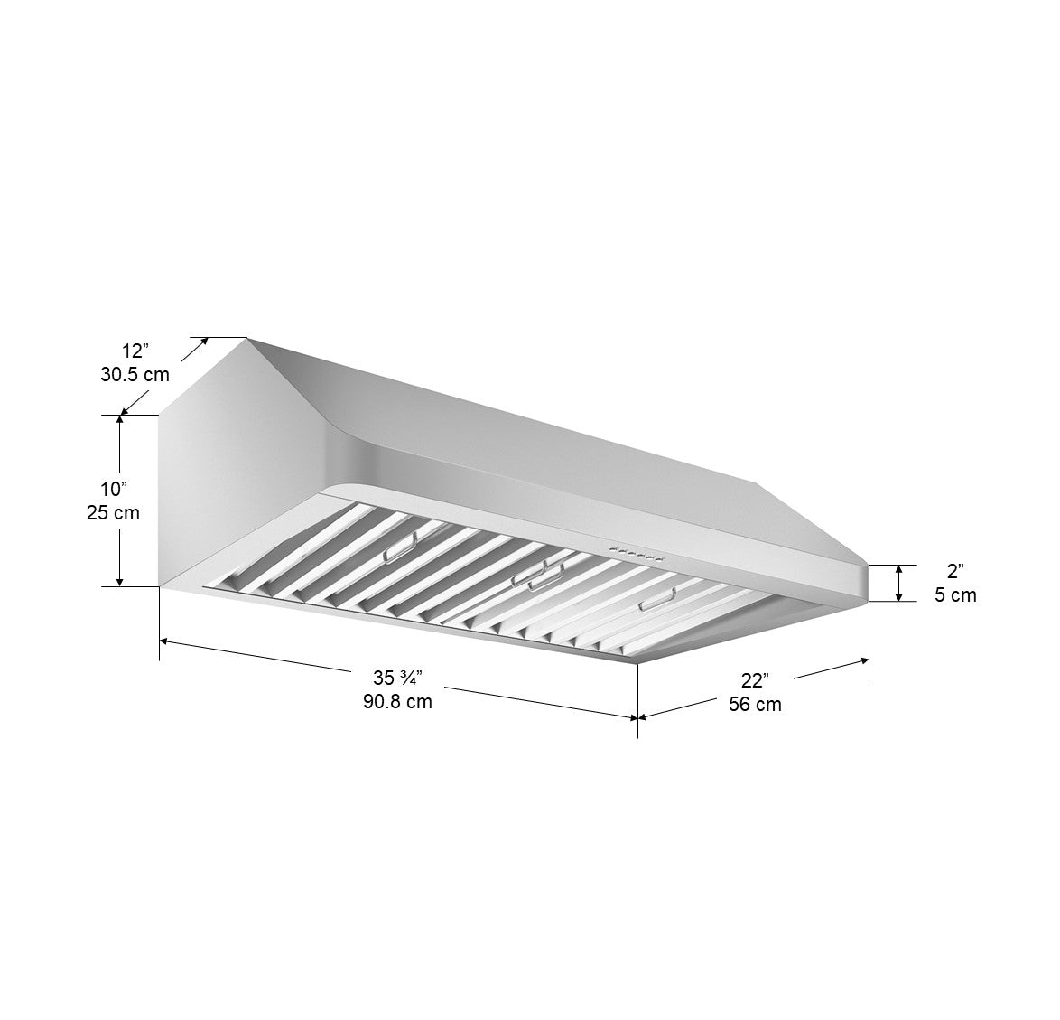 UCR636 36 in. Chef Hidden 600 CFM Ducted Under Cabinet Range Hood