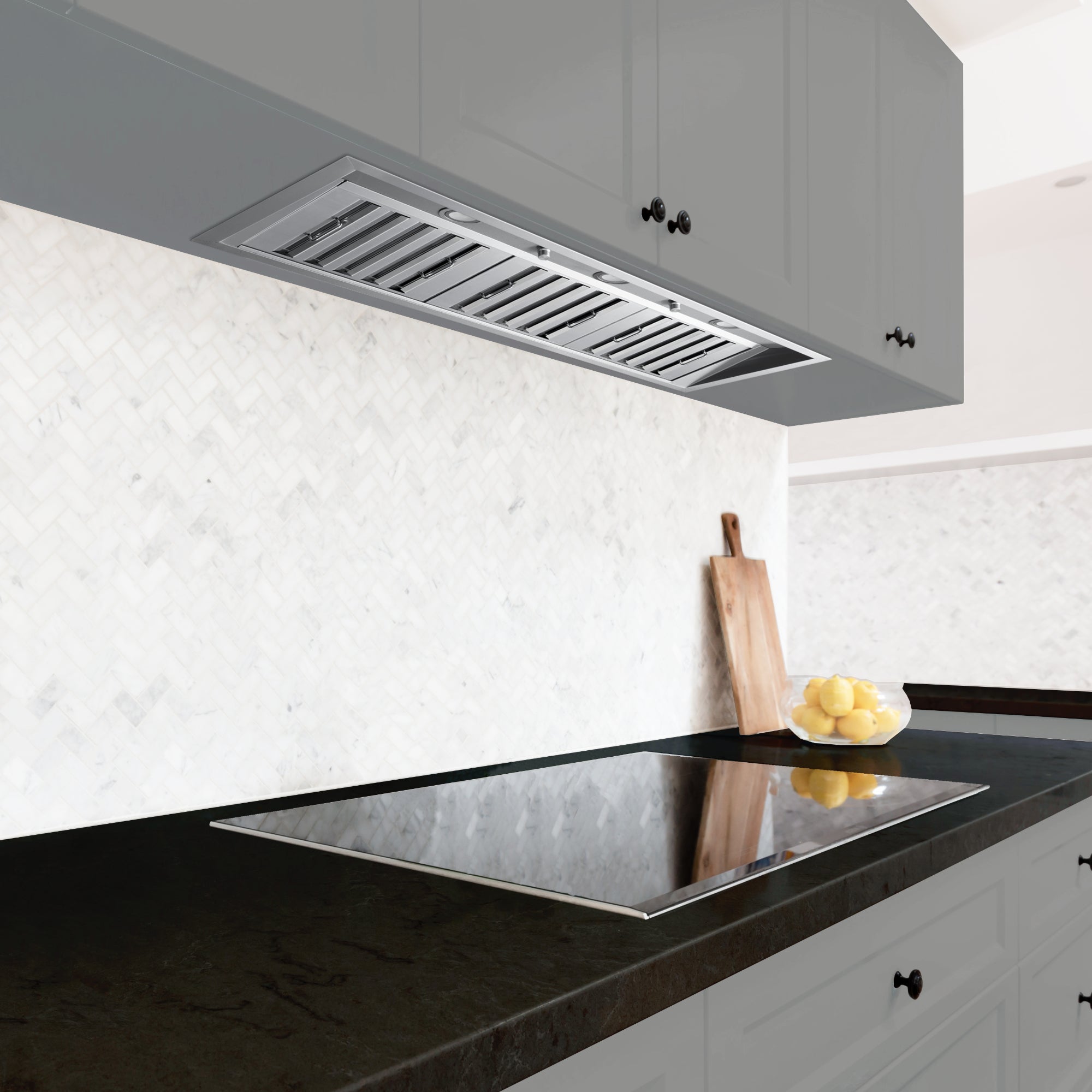 Ancona Pro - Hotte de cuisine encastrable à conduit de 46 po 600 pi3/min en acier inoxydable