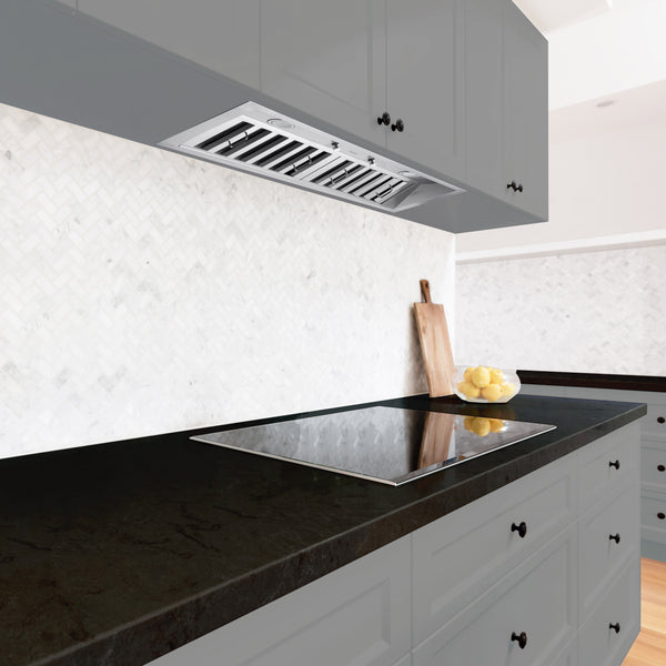 Ancona Pro - Hotte de cuisine encastrable à conduit de 34 po 600 pi3/min en acier inoxydable