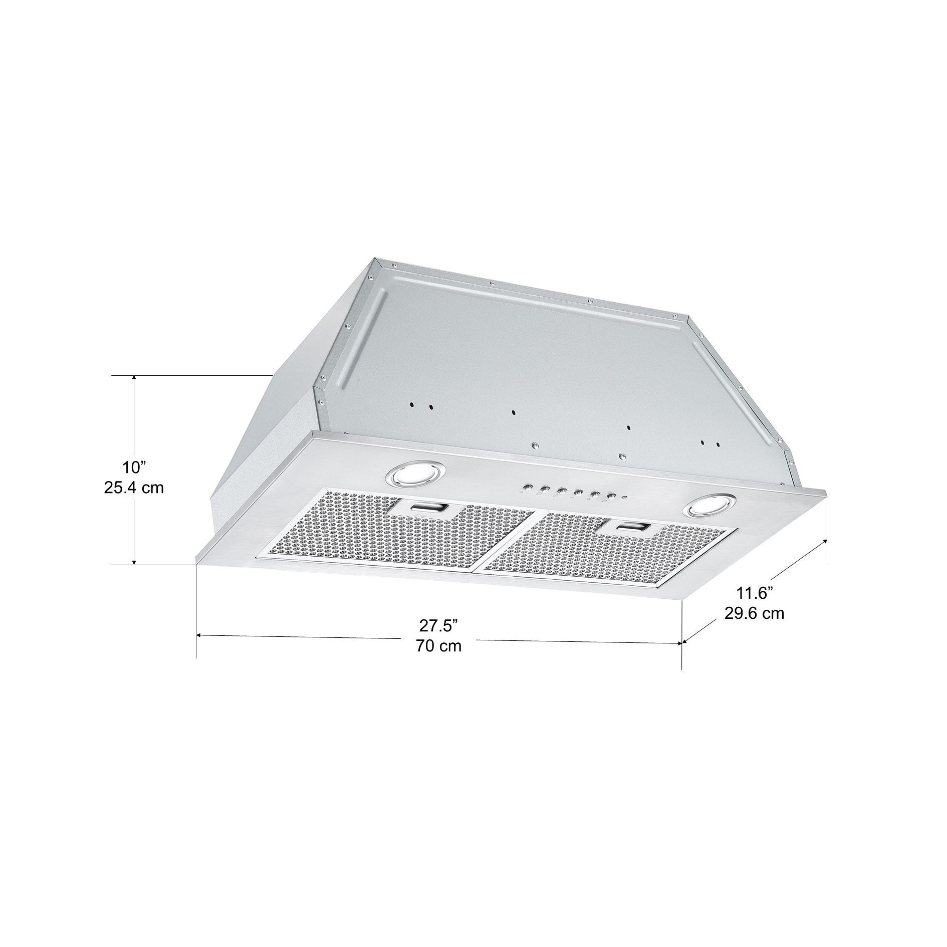 Inserta III 28 in. Built-in Range Hood with Night Light Feature in Stainless Steel
