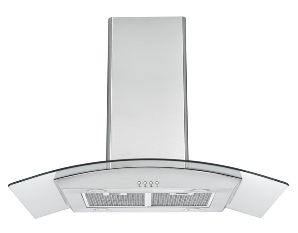 Hotte îlot en verre et acier inoxydable Ancona IGCC636 36"