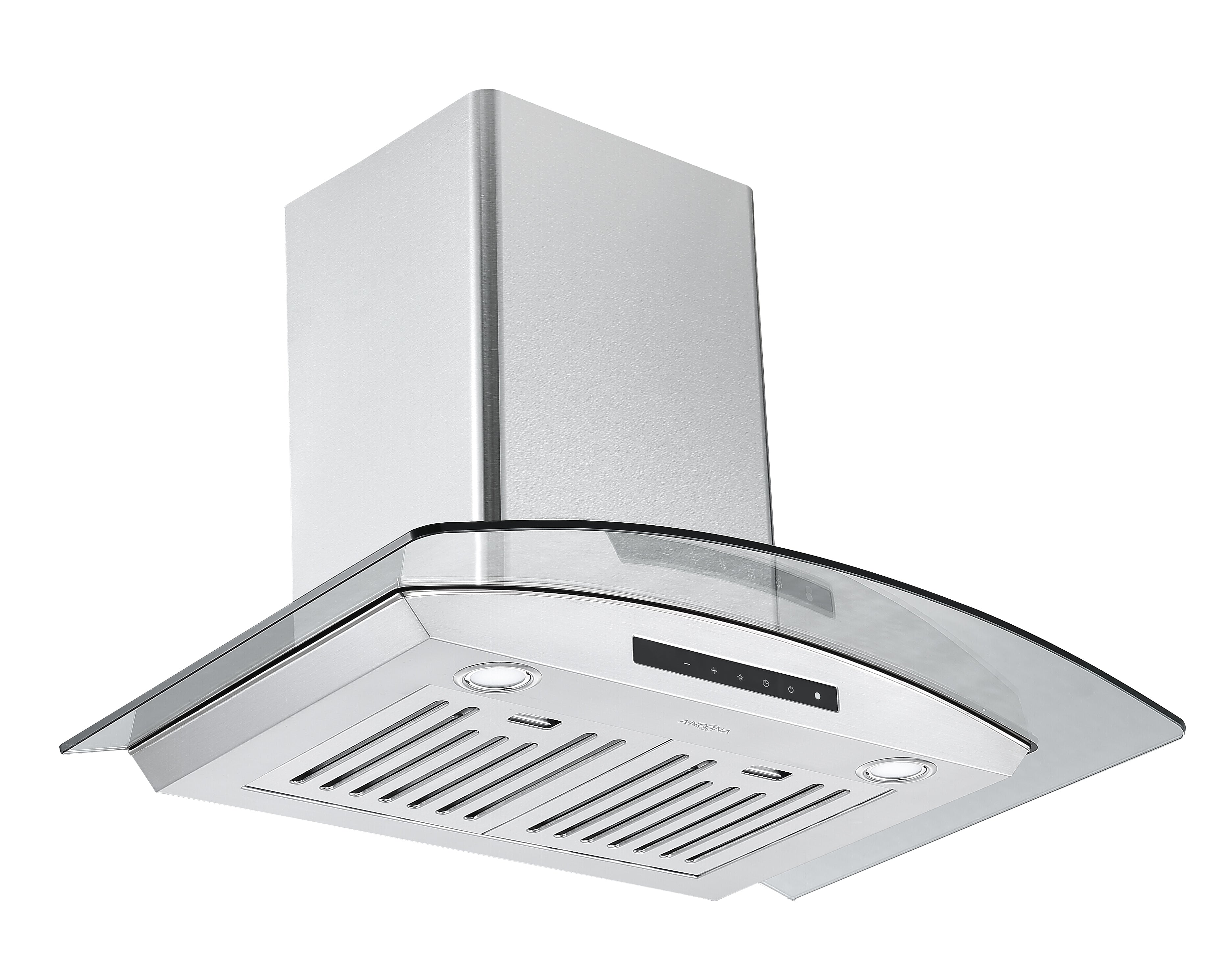 Hotte de cuisine en acier inoxydable à auvent en verre 30