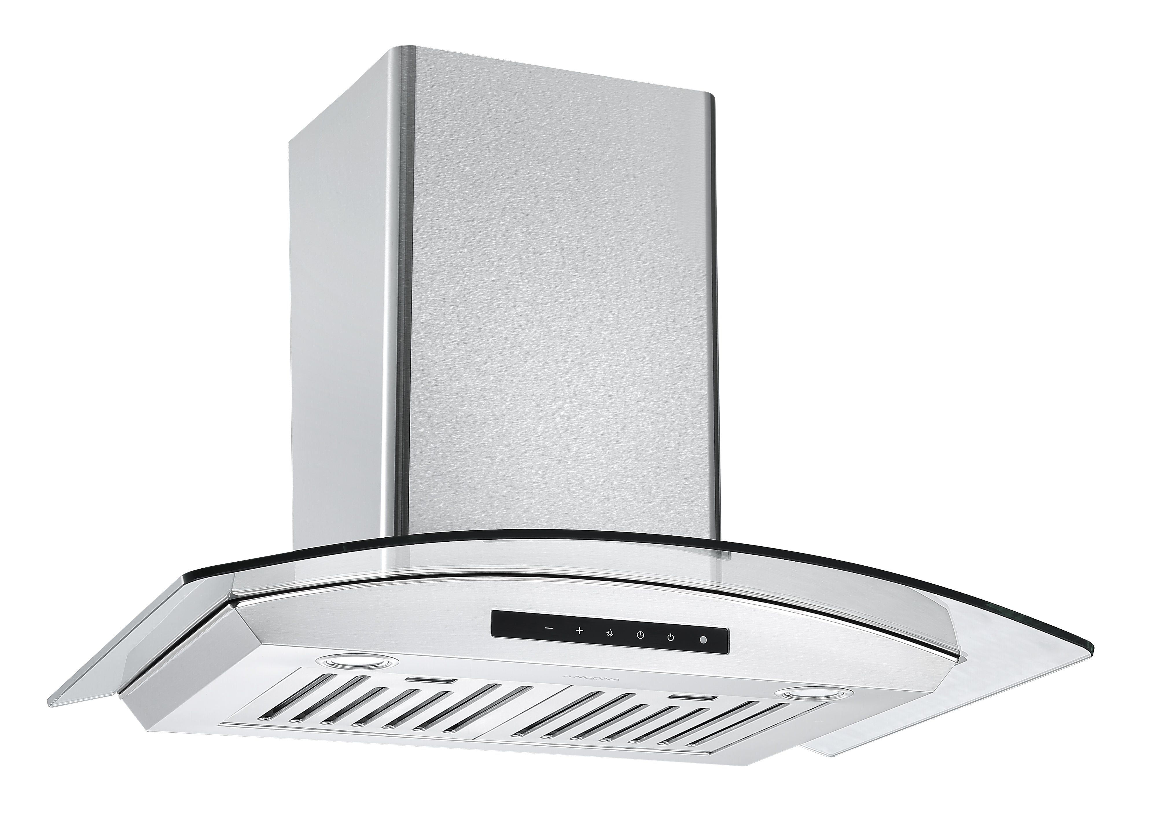 Hotte de cuisine en acier inoxydable à auvent en verre 30