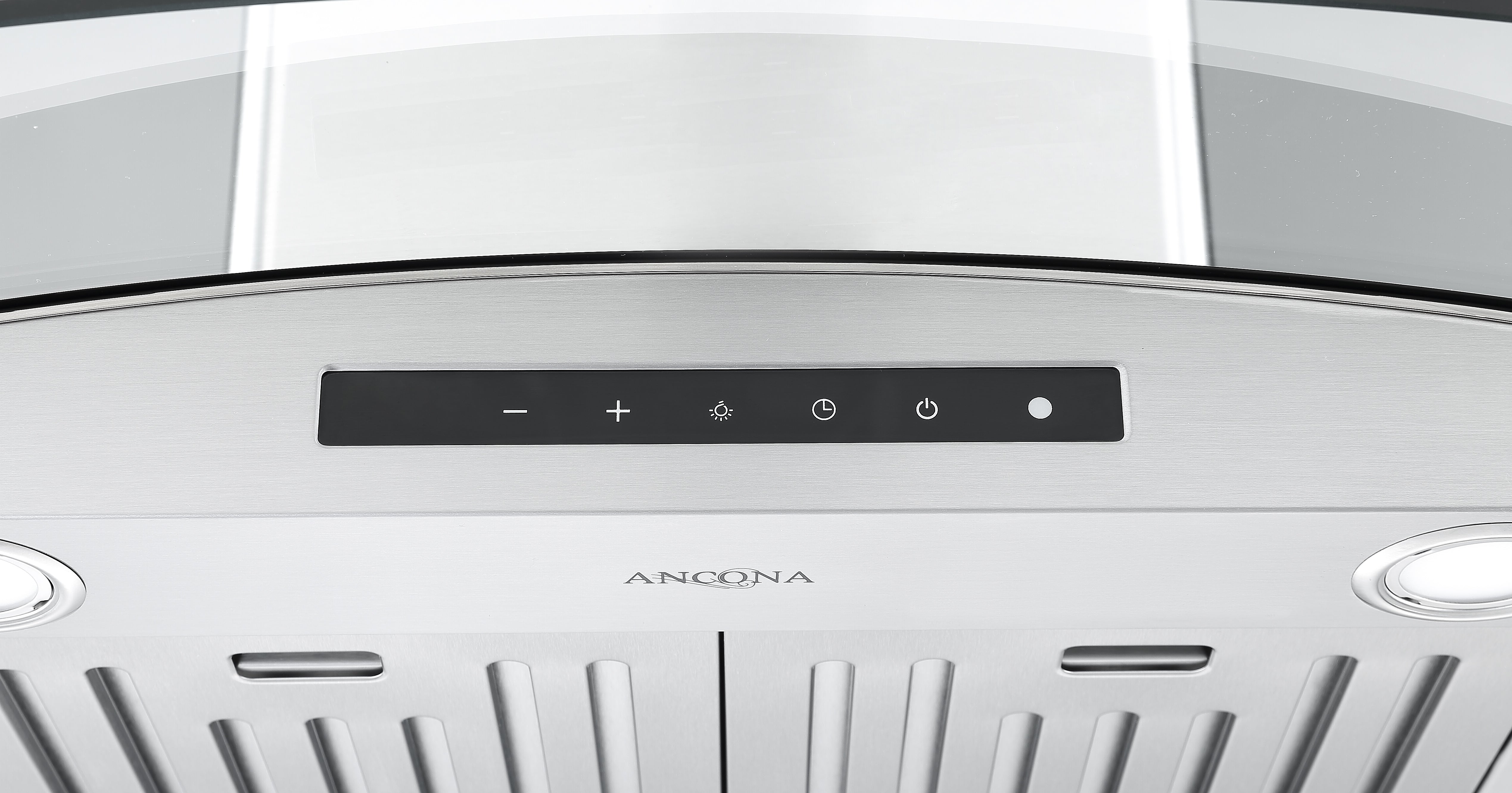 Hotte de cuisine en acier inoxydable à auvent en verre 36