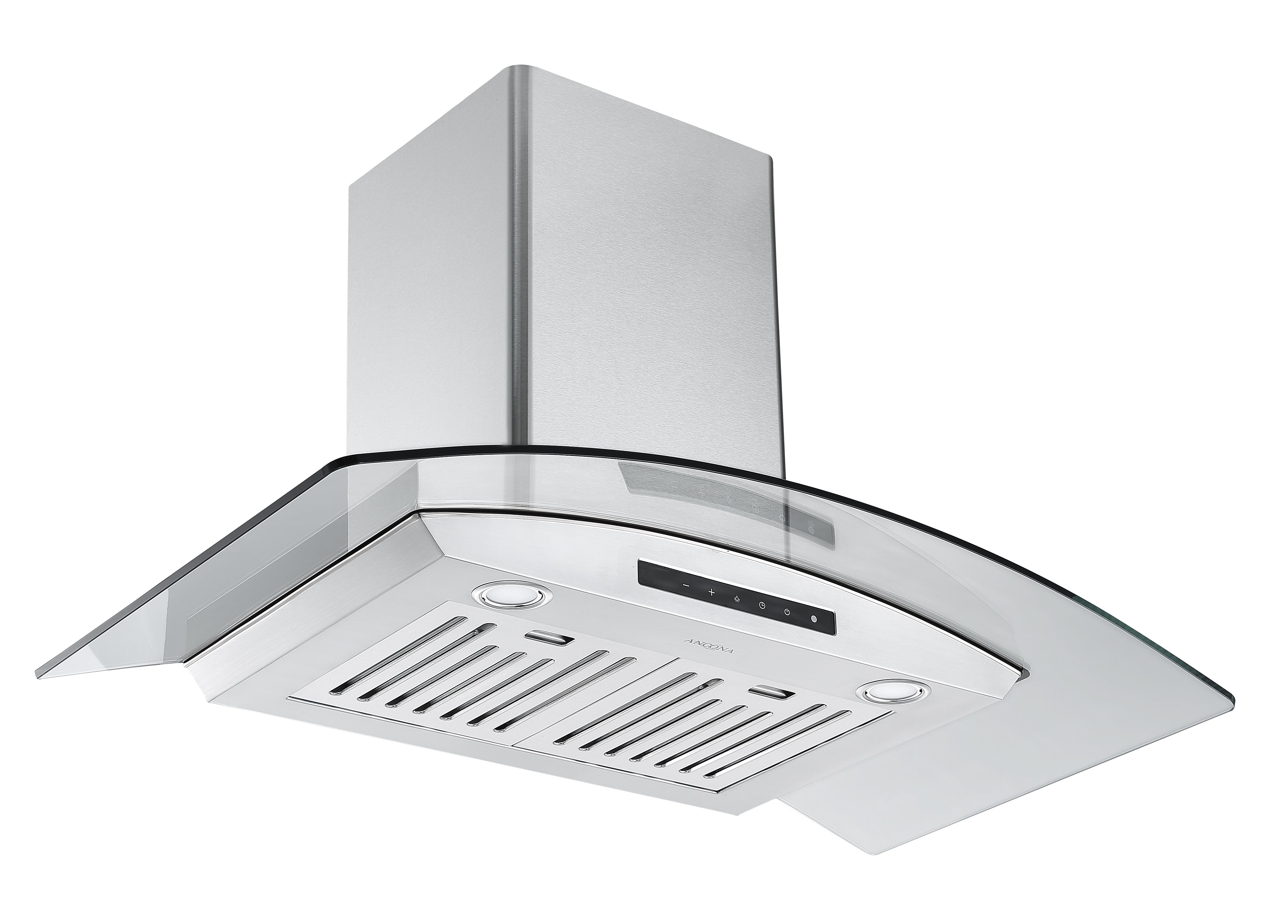 Hotte de cuisine en acier inoxydable à auvent en verre 36