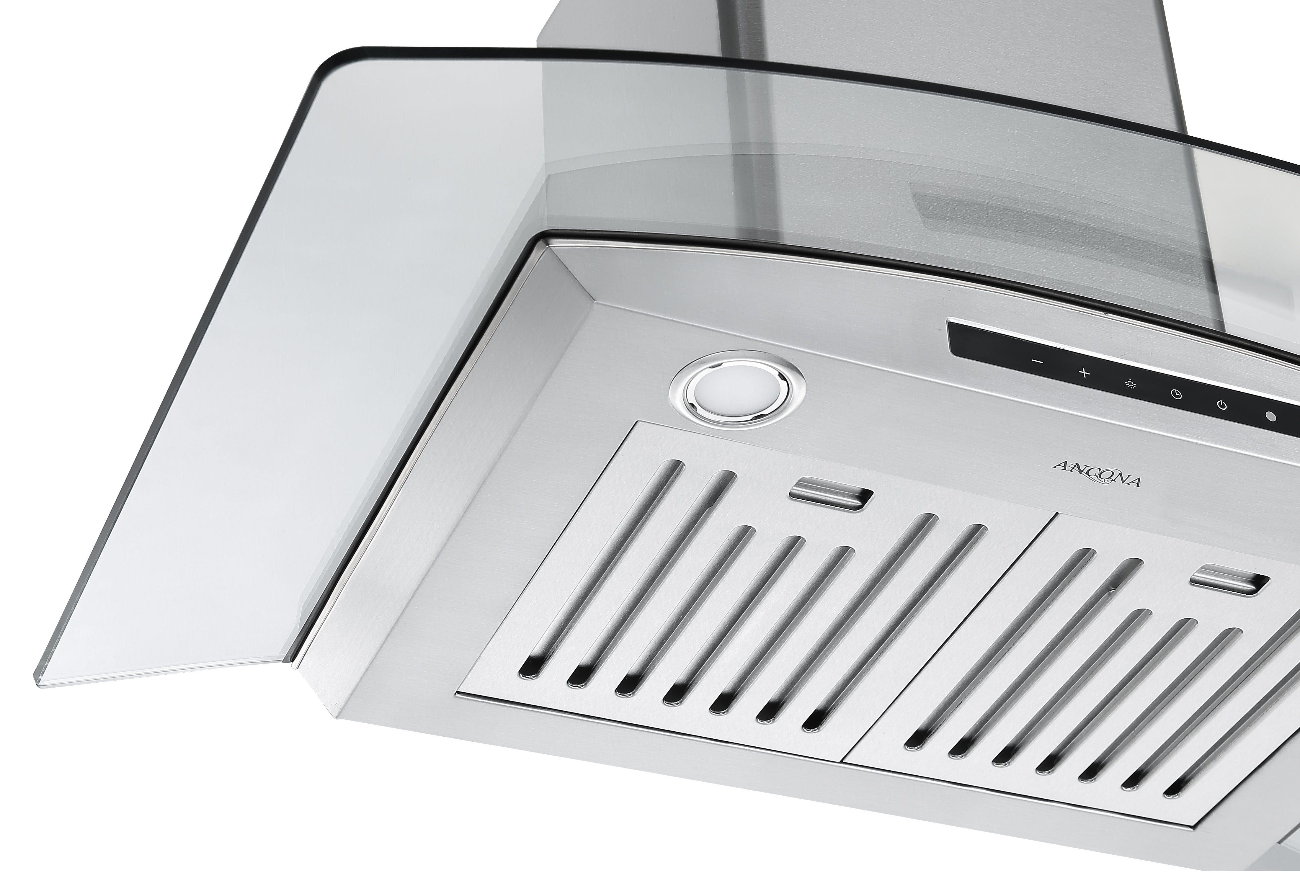 Hotte de cuisine en acier inoxydable à auvent en verre 36