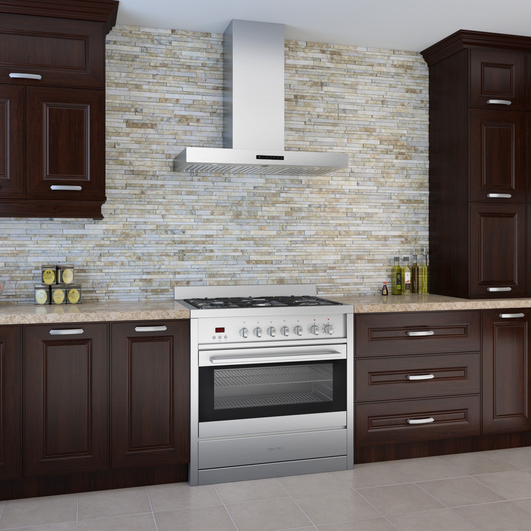 Moderna 36 in. Wall Mount Range Hood in Stainless Steel with Night Light Feature