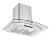 Hotte auvent en verre à fixation murale Ancona GCB630 30 po.