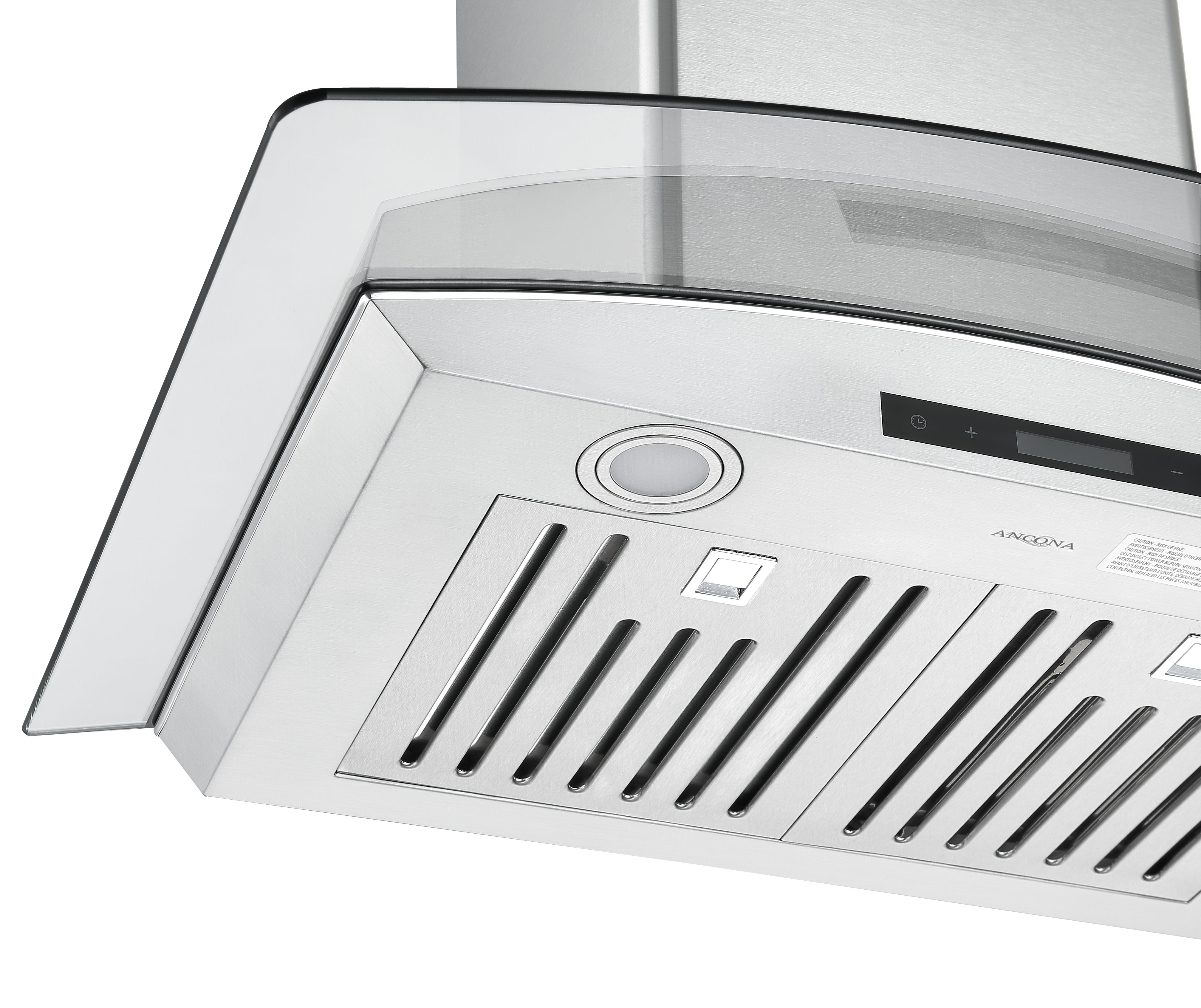 Hotte auvent en verre à fixation murale Ancona GCB630 30 po.