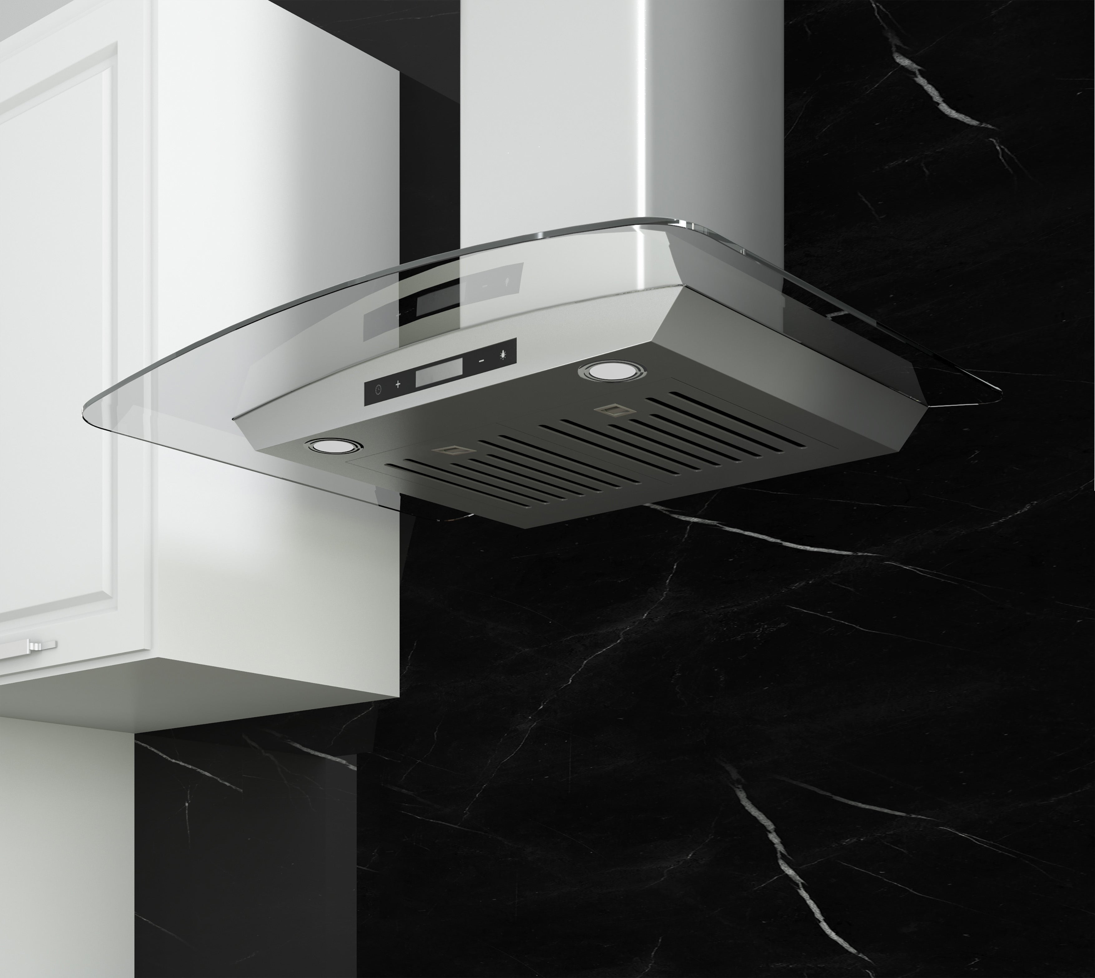 Hotte auvent en verre à fixation murale Ancona GCB630 30 po.