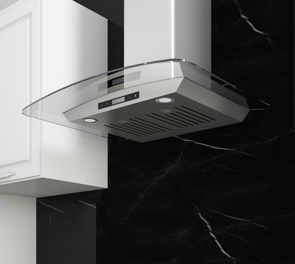 Hotte auvent en verre à fixation murale Ancona GCB630 30 po.