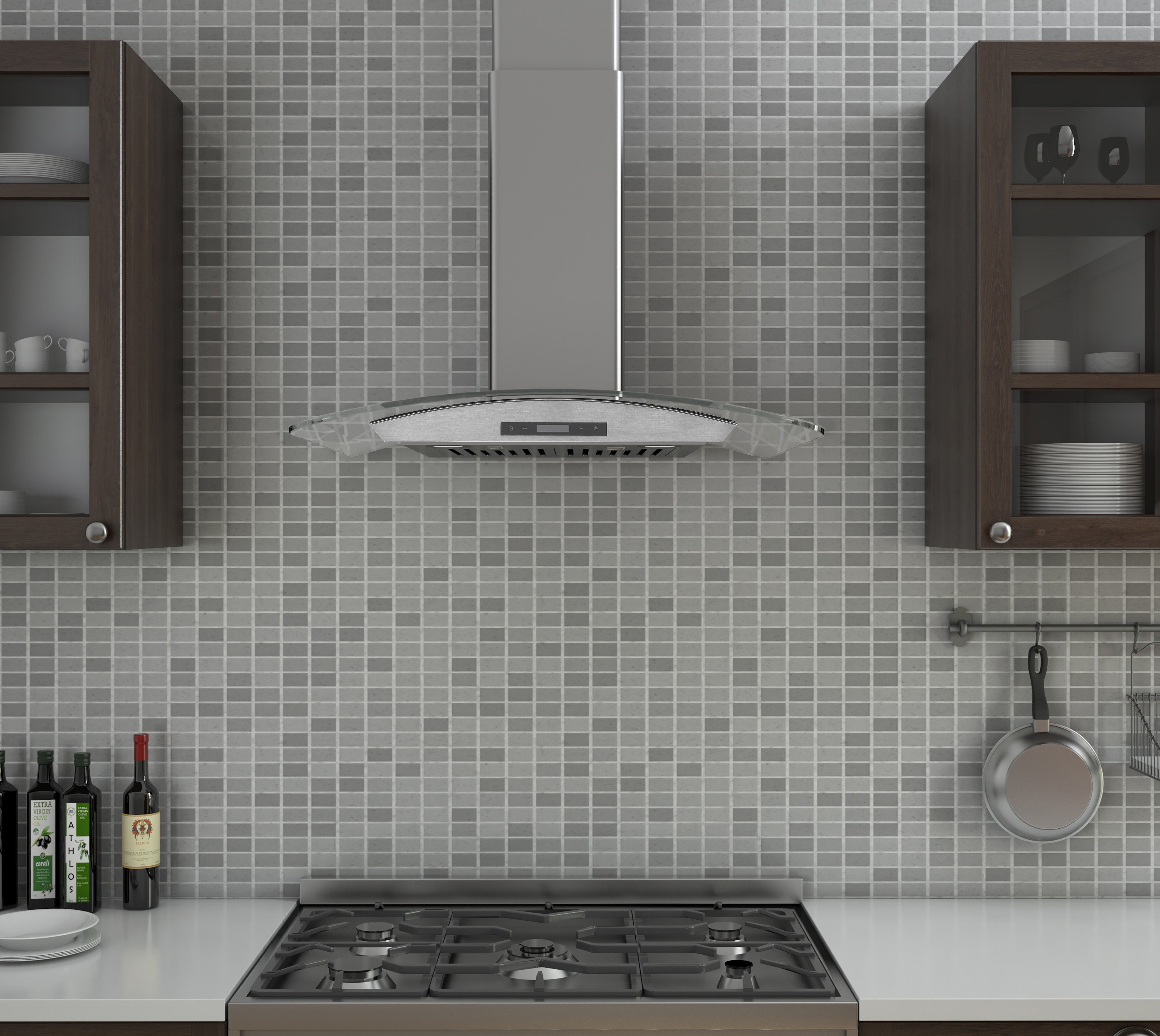 Hotte auvent verre fixation murale Ancona GCB636 36