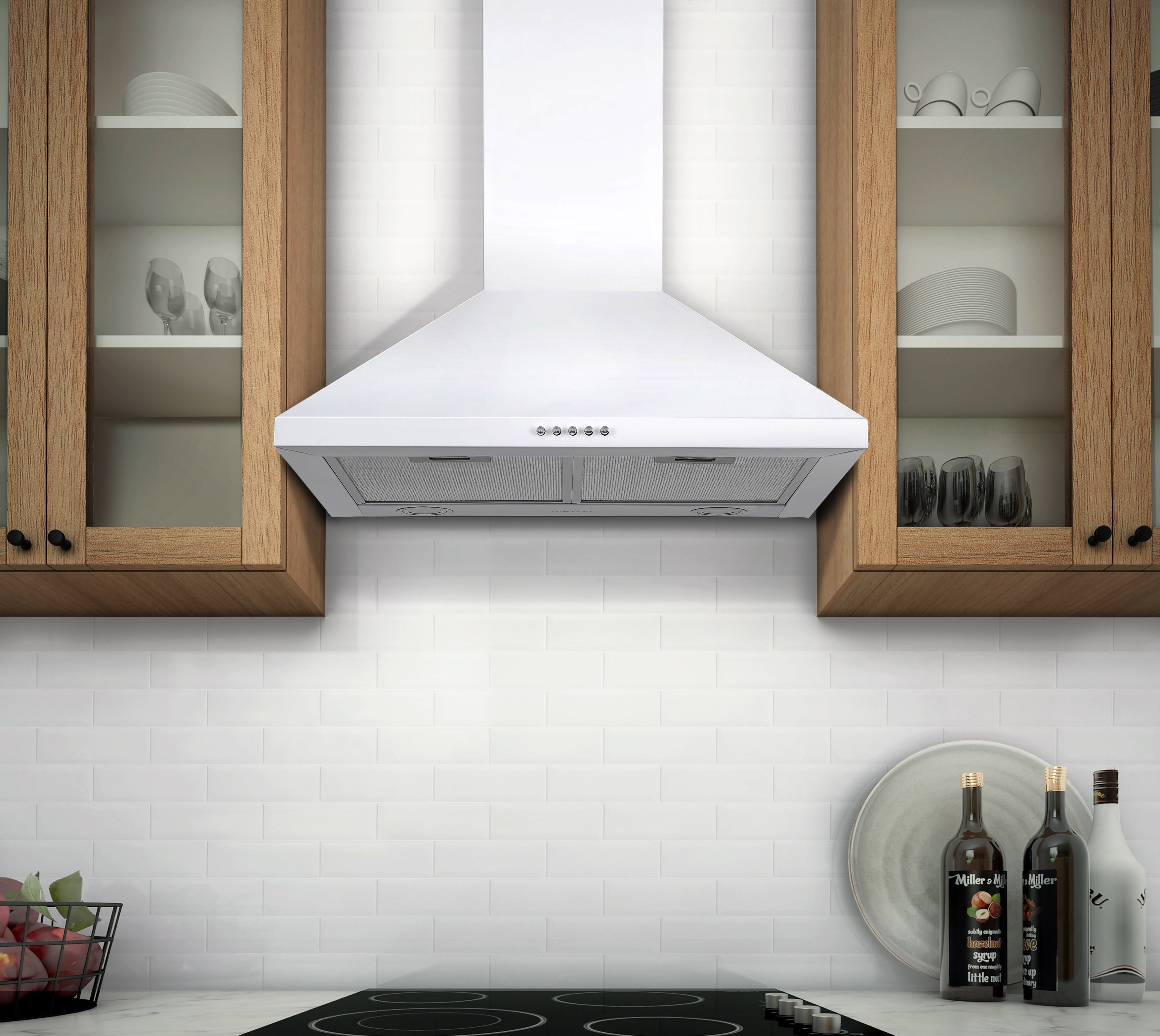 24 in. Convertible Wall Pyramid Range Hood in White