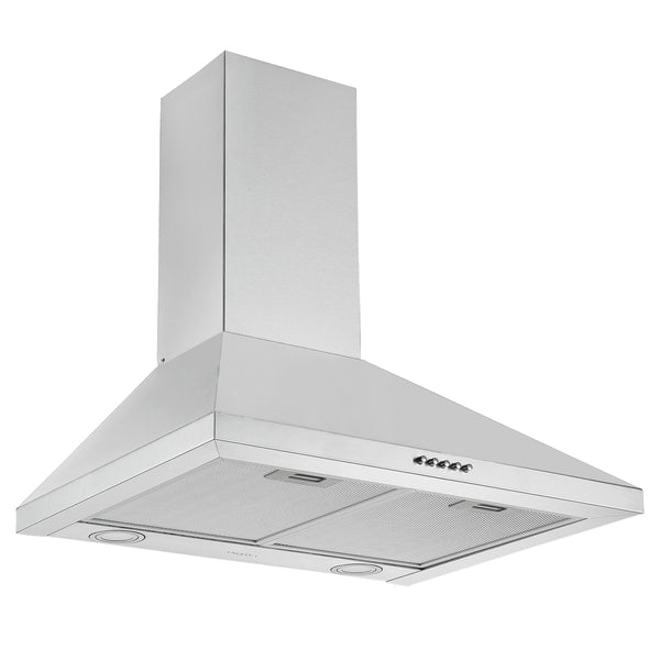 Hotte de cuisine murale convertible 24 pouces 440 cfm en acier inoxydable