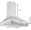 Ancona Vintage Style 24 in. Convertible Wall Pyramid Range Hood in Stainless Steel